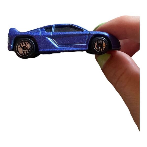 Mattel Hotwheels 1990 Blue Sparkle Fast Vintage Sport Diecast Car - Picture 2 of 4